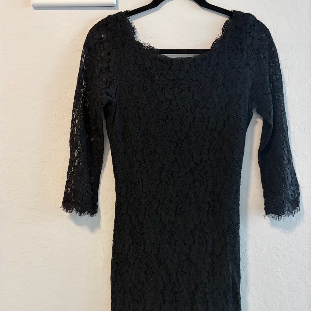 Diane von Furstenberg Zarita Lace Dress – Black, Size 10
